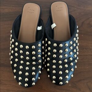 A New Day Black Studded Women's Mules